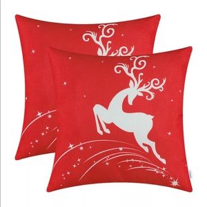 2Pcs CaliTime Christmas  Cover Pillow 17x17”